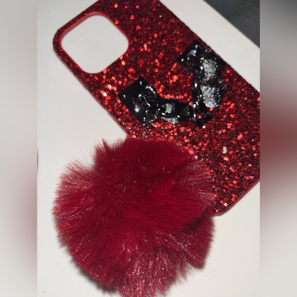 iPhone 13 ProMax slim red glittery hard phone case NWT - Picture 3 of 5